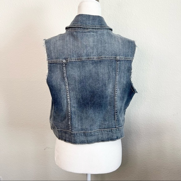 Torrid Distressed Denim Button Up Jean Vest 2 - Picture 3 of 5
